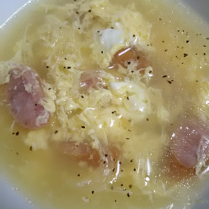 ウインナーと春雨の卵スープ(^^)